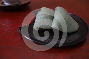 Japanese riceâ€flour dumpling mixed with mugwort